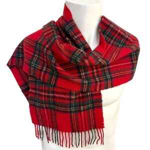 The House of Balmoral Scotland Red Tartan Lambswool Scarf 🇬🇧